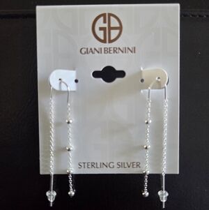 Giani Bernini Polished Ball Chain Threader Drop Earrings